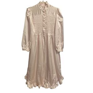 Vintage Sarah Spencer Pink Satin Long Nightgown Size MED
